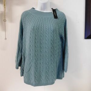 Talbots Cotton Mock Turtle Neck  Sweater sz S NWT